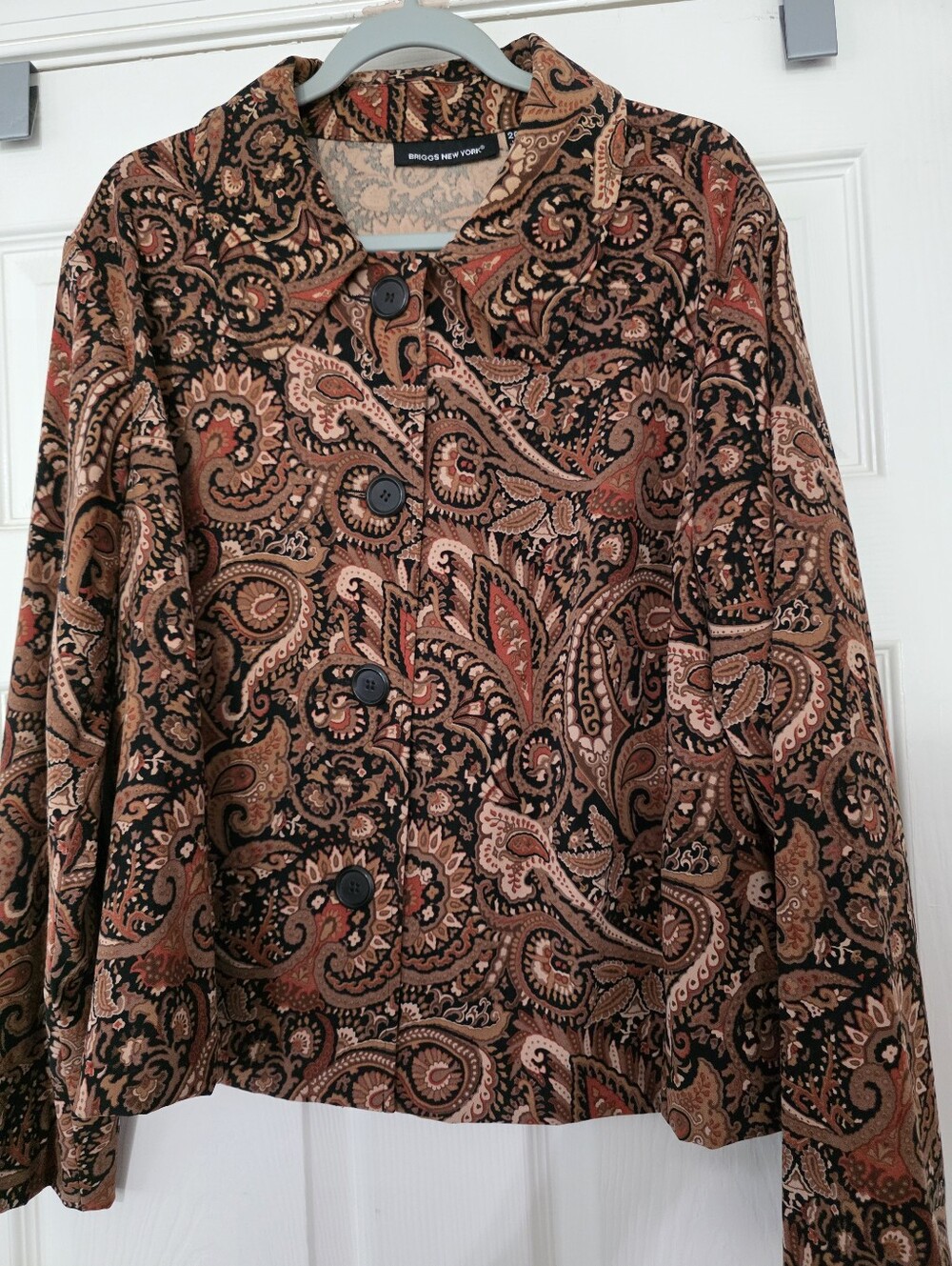 Vintage Briggs New York Jacket Womens Multicolor Paisley Button Up Shacket 20W